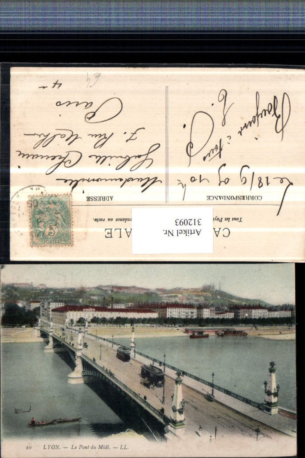 312093,Lyon Le Pont du Midi Teilansicht Brücke