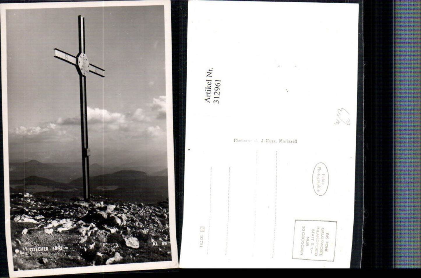 312961,Ötscher b. Lackenhof Gipfelkreuz Bergkulisse