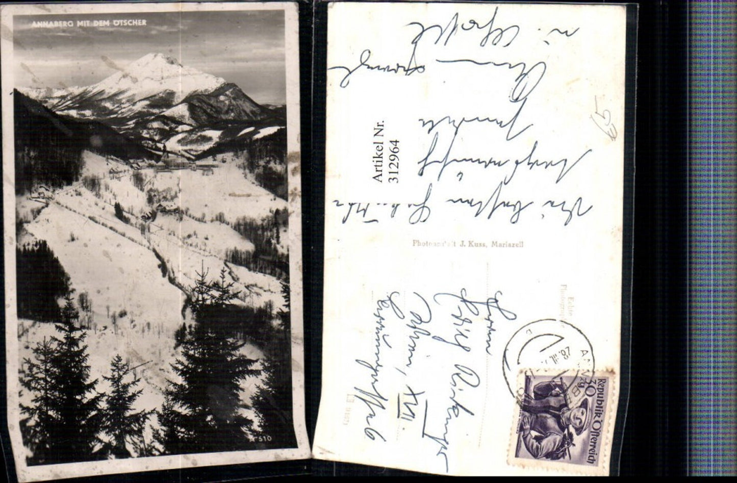 312964,Annaberg Totale m. Ötscher Bergkulisse Winterbild