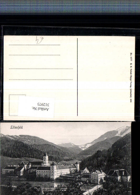 312973,Lilienfeld Teilansicht m. Stift Bergkulisse