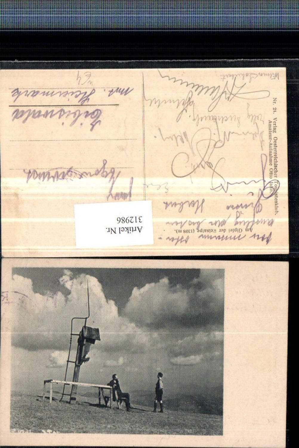 312986,Am Gipfel der Reisalpe b. Lilienfeld Wegkreuz