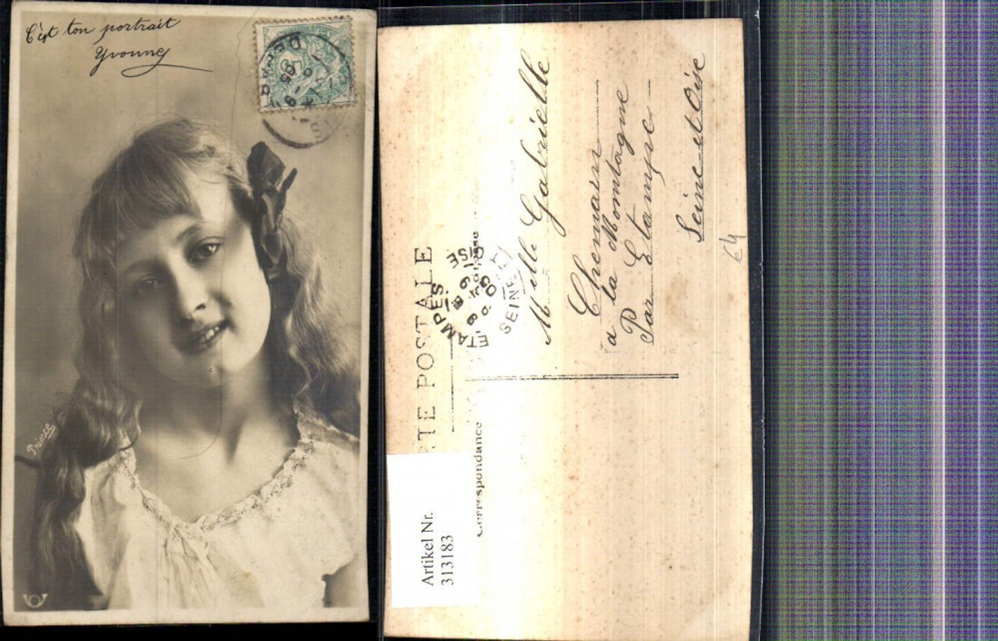313183,Kind Blondes Mädchen Haarschleife Portrait