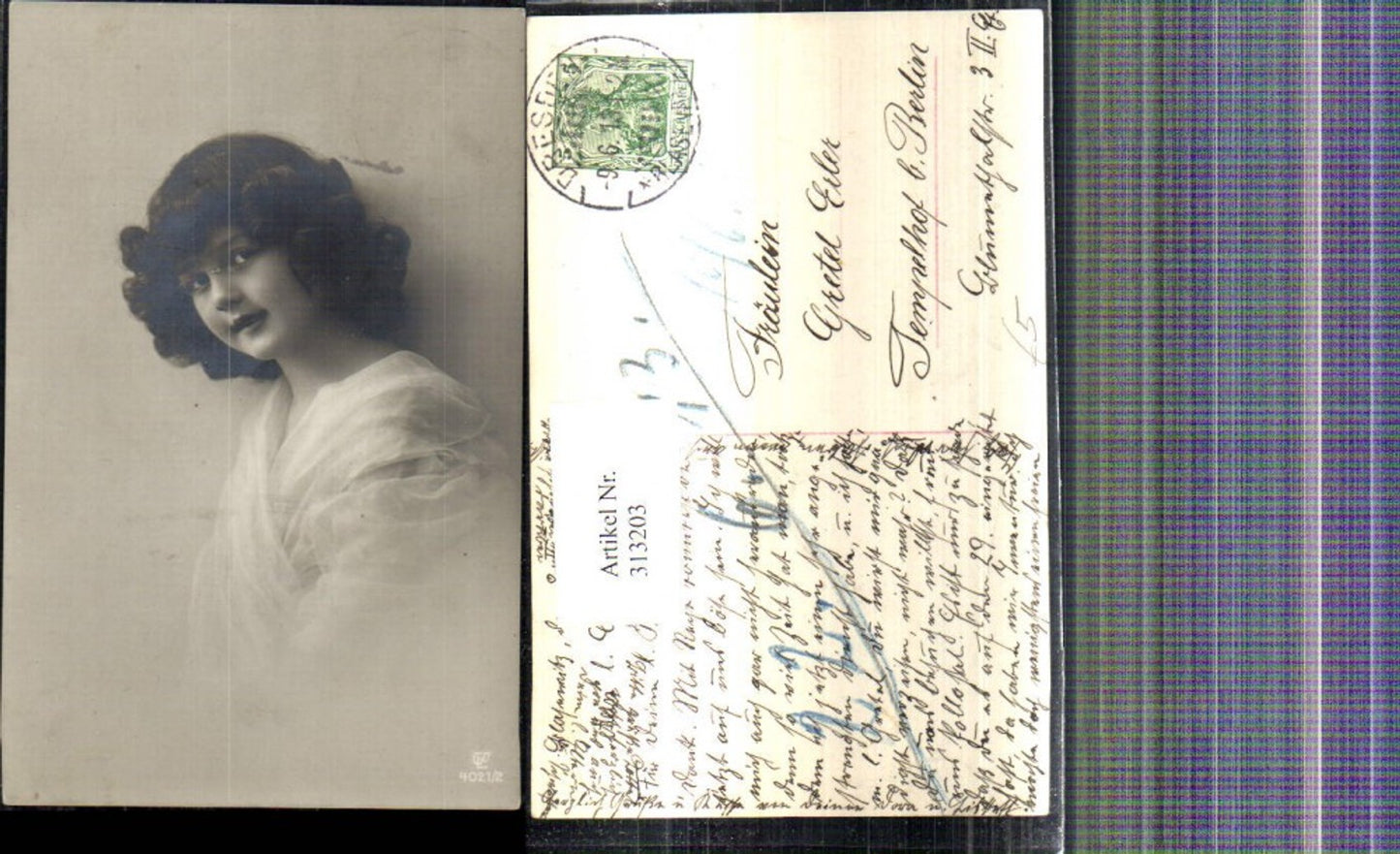 313203,Foto Ak Kind Mädchen Lockenkopf Portrait