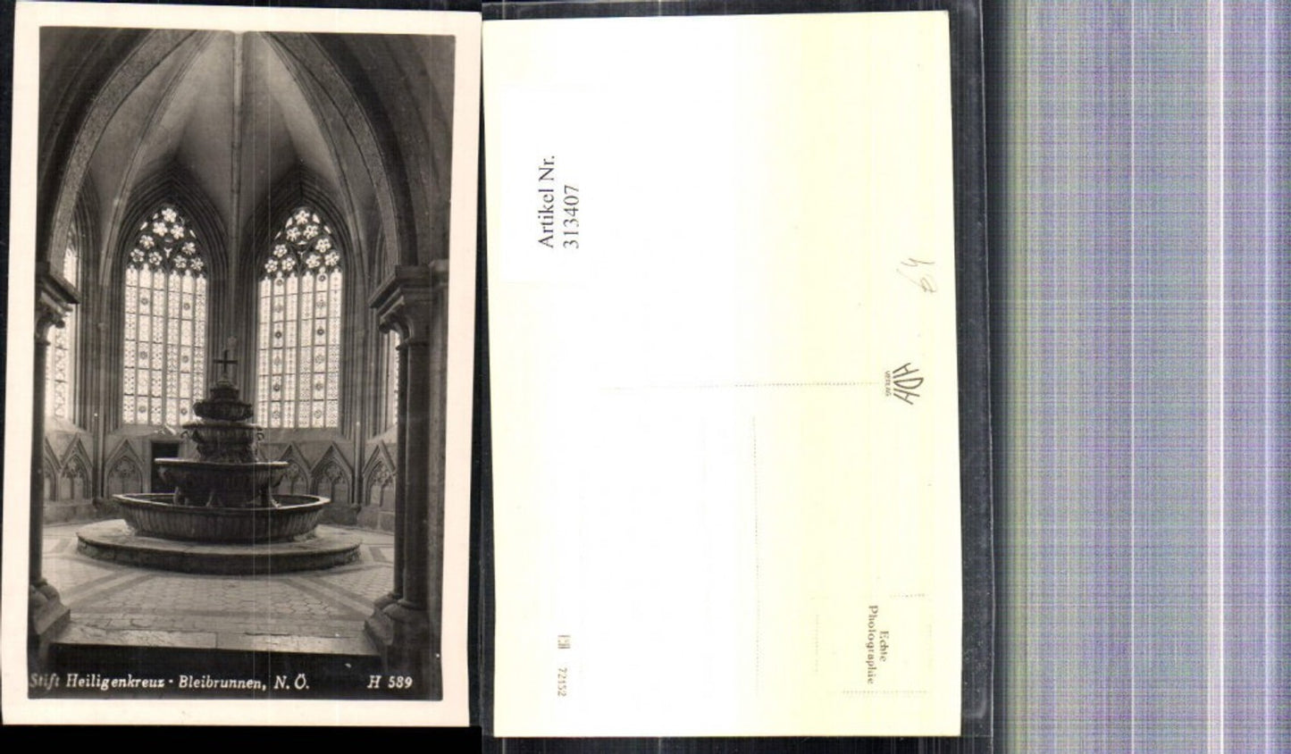 313407,Foto Ak Stift Heiligenkreuz Bleibrunnen Brunnen