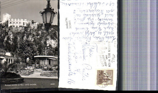 313415,Foto Ak Baden b. Wien Cafe Sacher