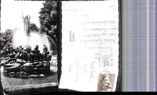 313416,Foto Ak Baden b. Wien Undine Brunnen i. Kurpark Springbrunnen