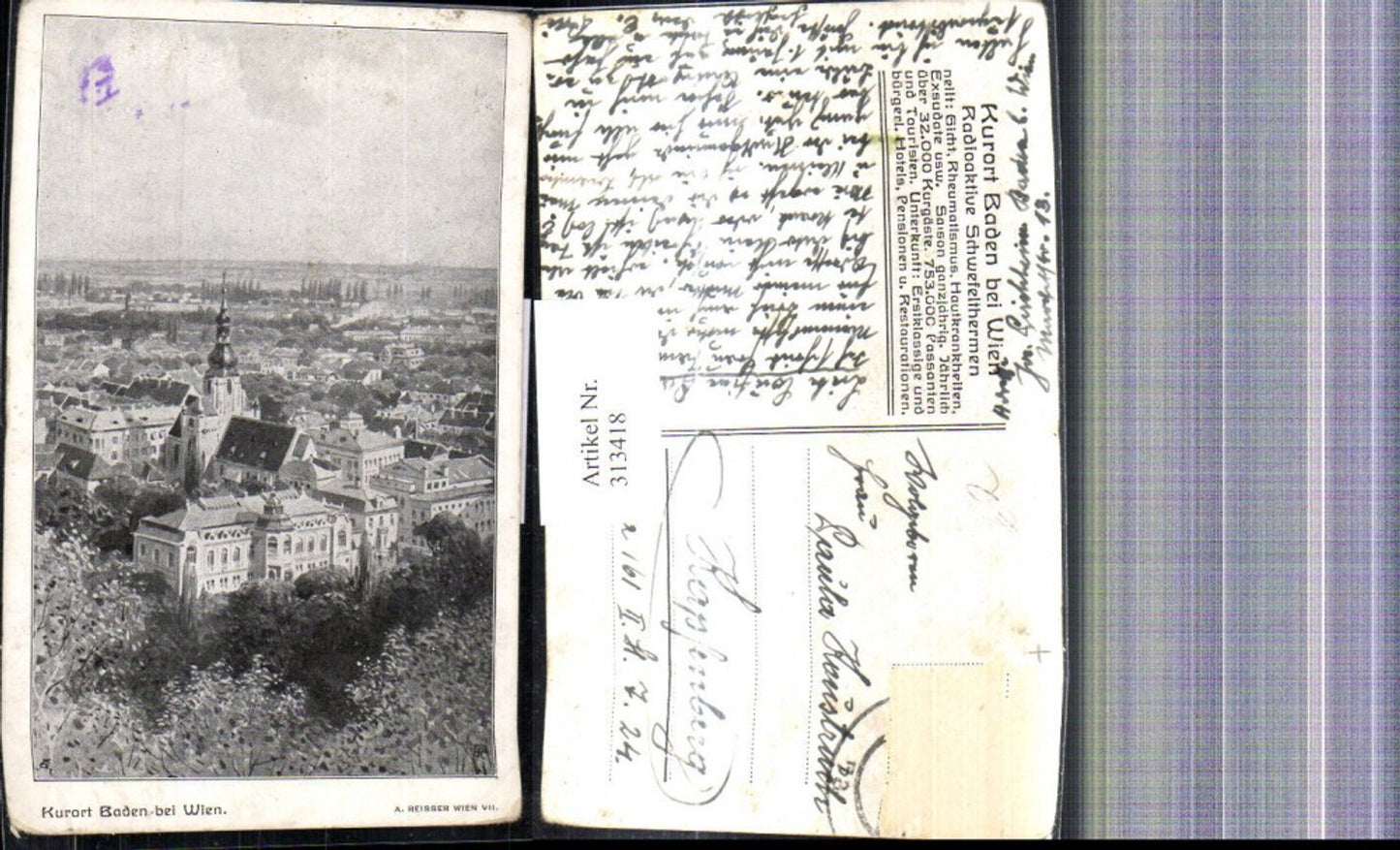 313418,Künstler Ak Anton Reckziegel Baden b. Wien