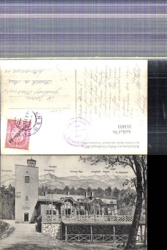 313433,Künstler Ak Schutzhaus a. Hohen Lindkogel Eisernes Tor Alland Bad Vöslau