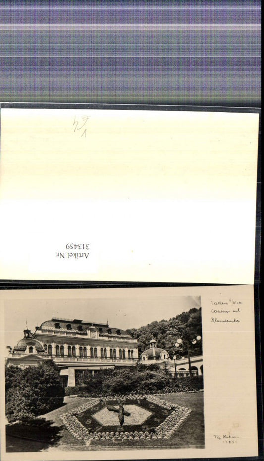 313459,Baden b. Wien Casino u. Blumenuhr pub Foto Hubmann 13851