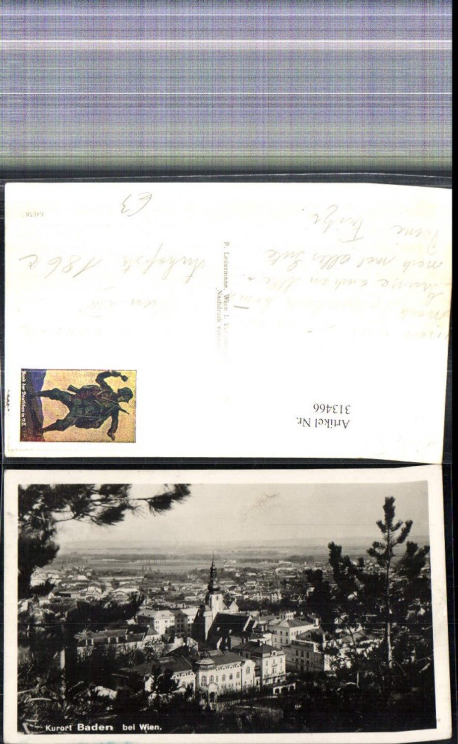 313466,Foto Ak Baden b. Wien Totale
