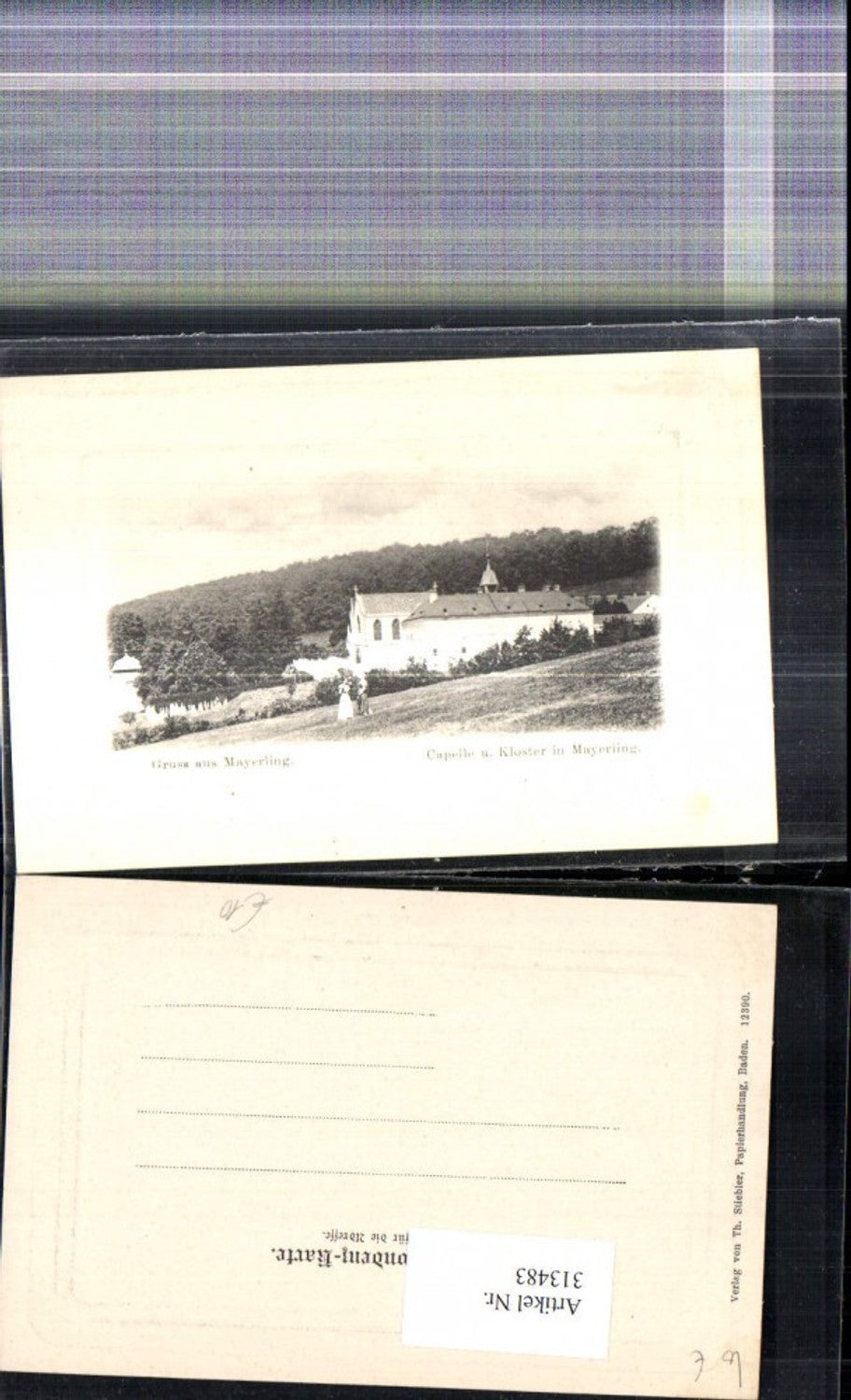 313483,Gruss a. Mayerling Kapelle u. Kloster Präge Passepartout