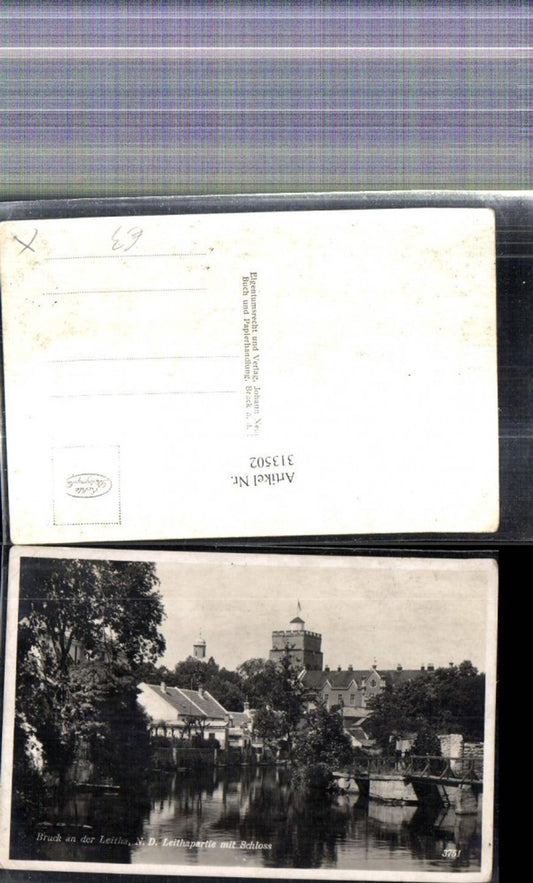 313502,Foto Ak Bruck a. d. Leitha Leithapartie m. Schloss