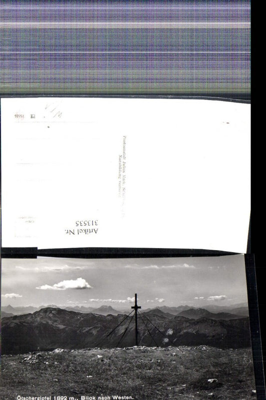 313535,Foto Ak Ötschergipfel Blick n. Westen Gipfelkreuz Ötscher b. Lackenhof