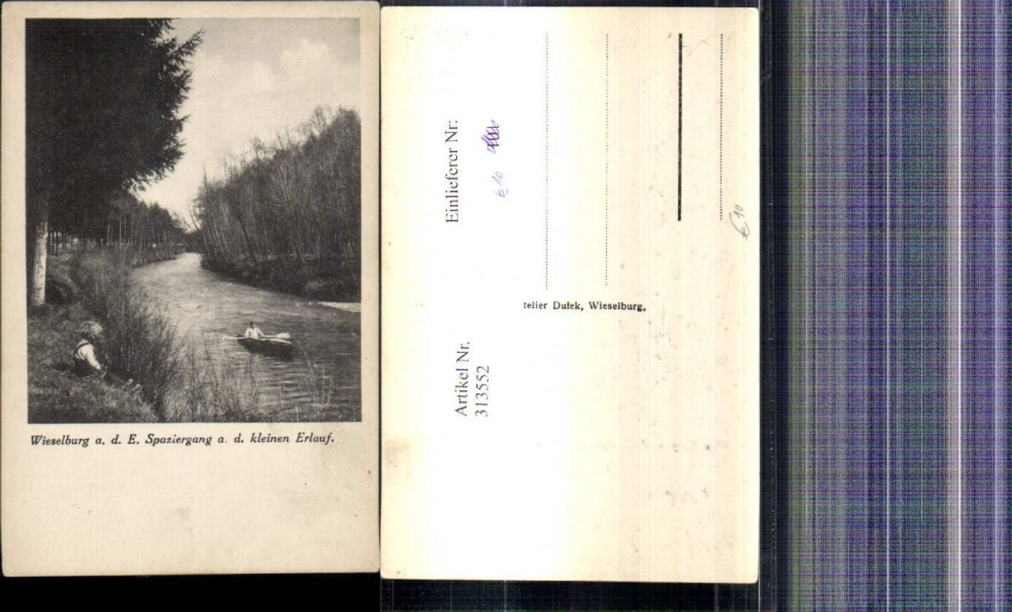 313552,Wieselburg a. d. Erlauf Spaziergang a. d. Kleinen Erlauf Kind Ufer Ruderboot