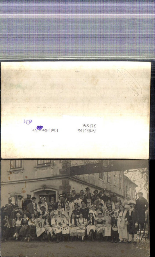 313676,Foto Ak Gruppenbild Fasching Karneval St Peter i. d. Au