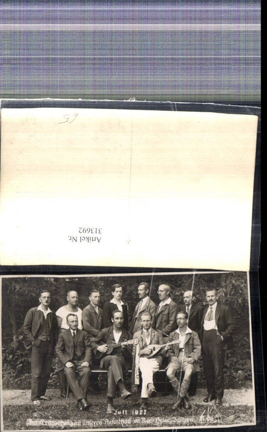 313692,Foto Ak Zeillern Heim Gruppenbild Männer Mandoline Gitarre 1927