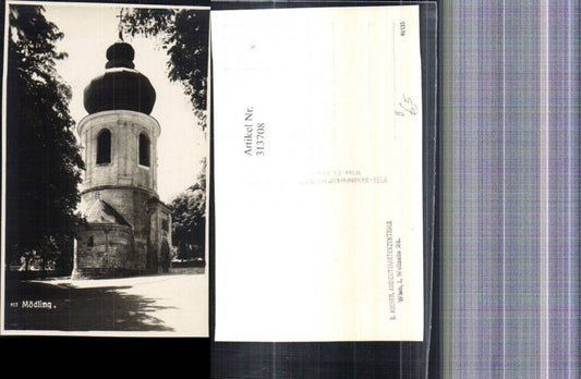 313708,Foto Ak Mödling Kirche Turm Karner