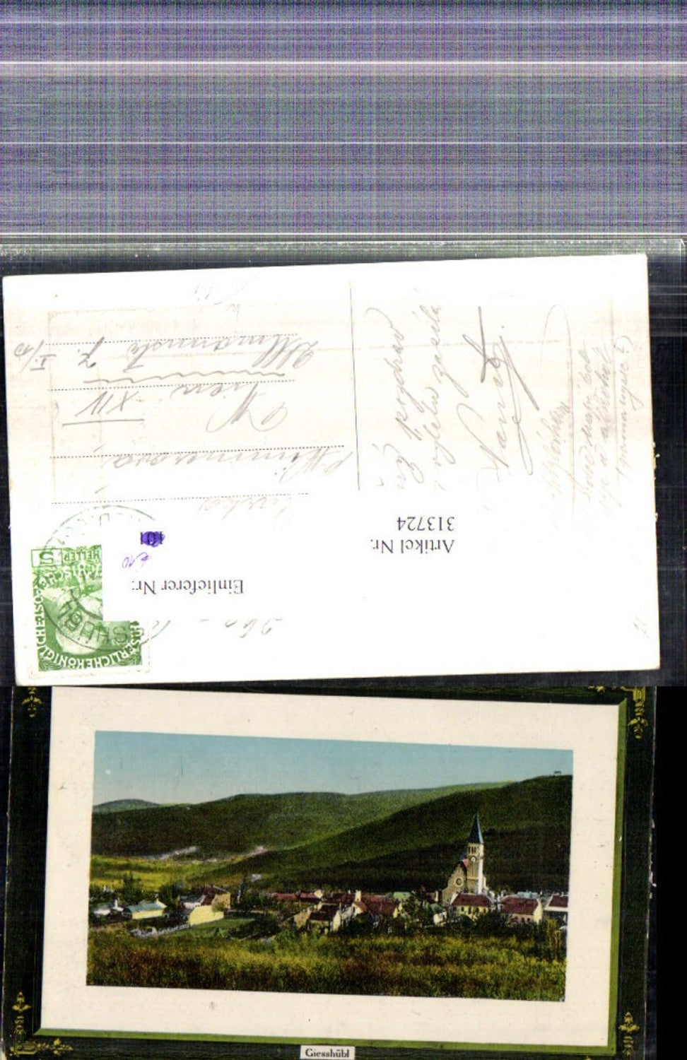 313724,Gießhübl Totale Präge Passepartout 1913