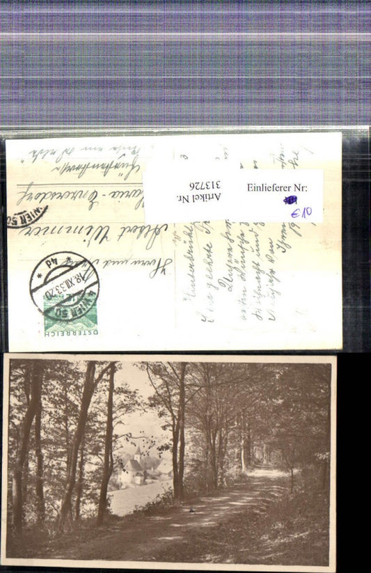 313726,Foto Ak Hinterbrühl b. Mödling 1933 Ansicht m. Waldweg i. Vordergrund