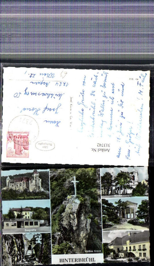 313742,Foto Mehrbild Ak Hinterbrühl b. Mödling Feste Liechtenstein Seegrotte Husarentempel