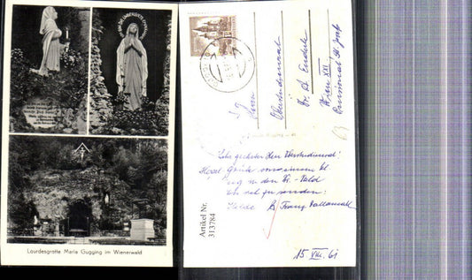 313784,Mehrbild Ak Lourdesgrotte Maria Gugging i. Wienerwald Klosterneuburg Marienstatue