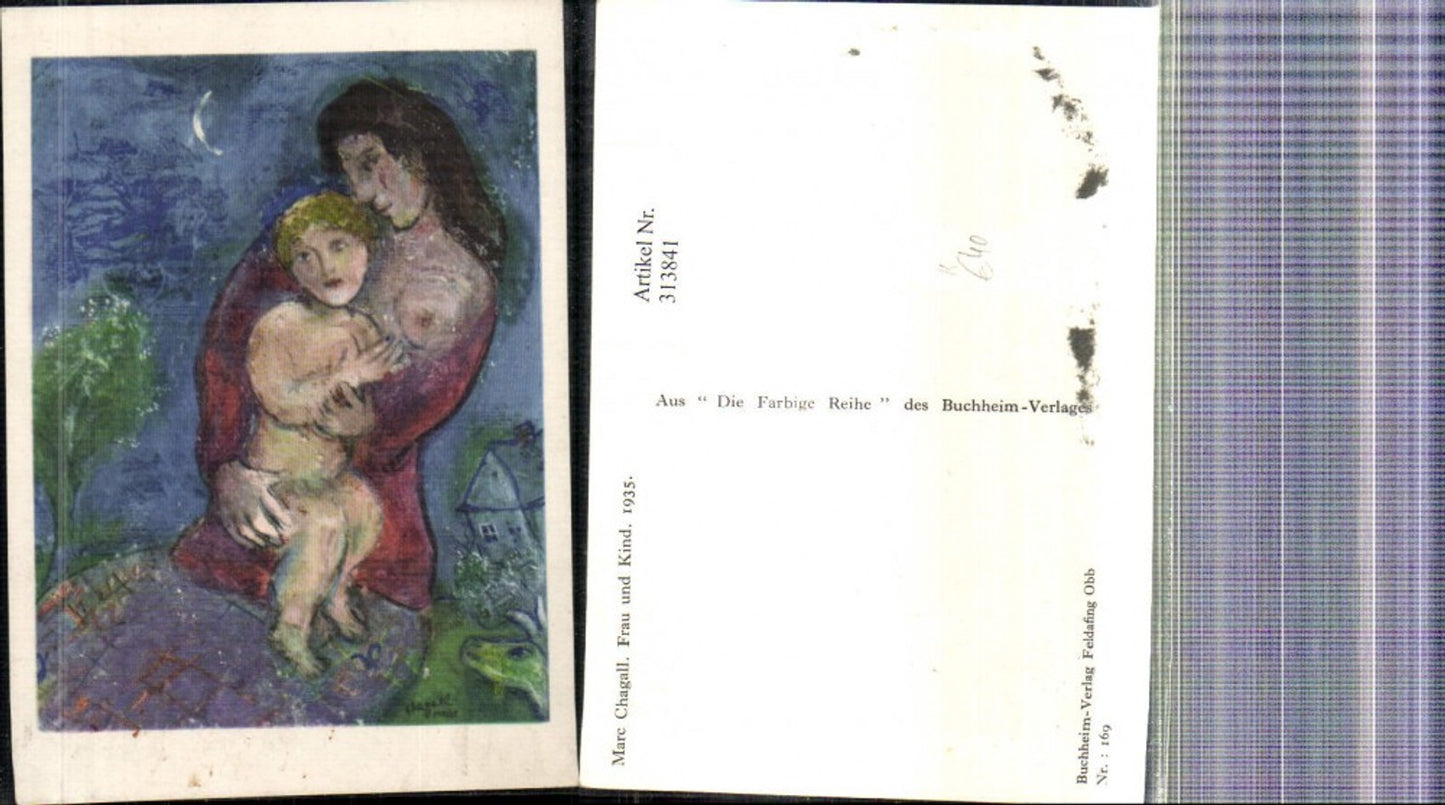313841,Künstler Ak Marc Chagall Frau u. Kind 1935