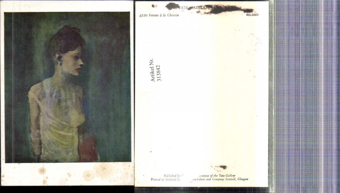 313842,Künstler Ak Pablo Picasso Femme a la Chemise Frau Barbusig Erotik