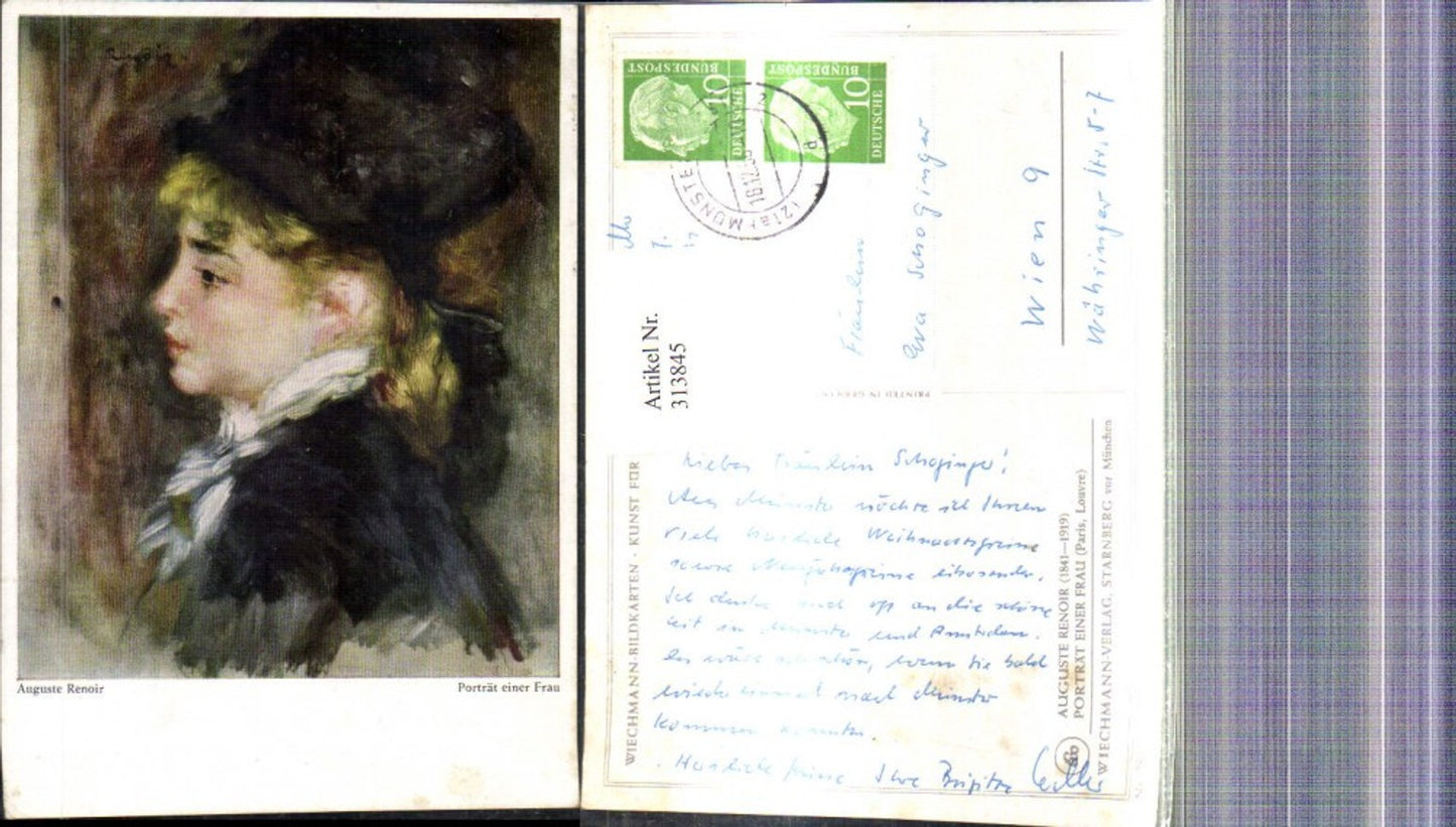 313845,Künstler Ak Auguste Renoir Portrait einer Frau