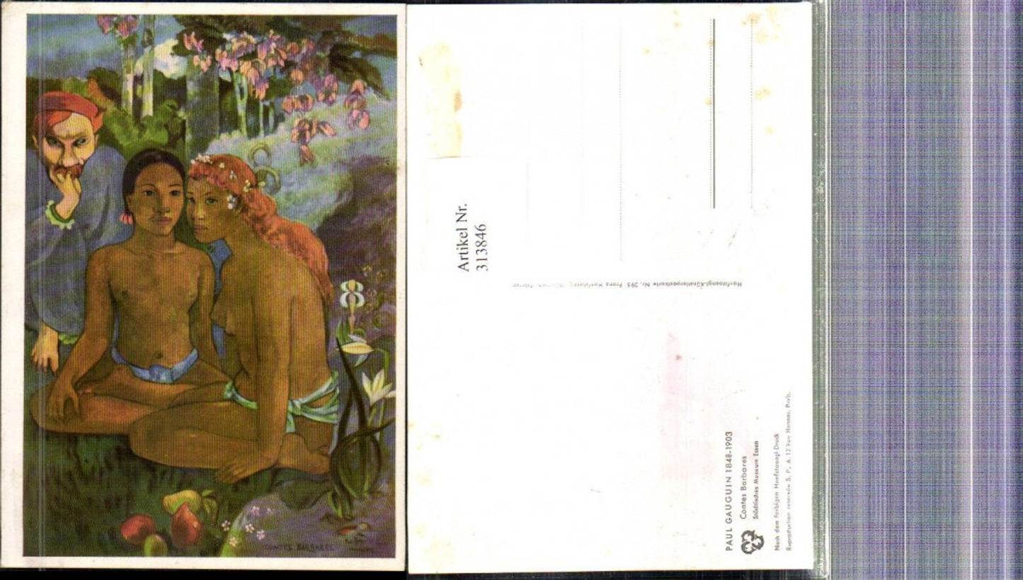 313846,Künstler Ak Paul Gauguin Contes Barbares Frauen Nackt Volkstypen Erotik