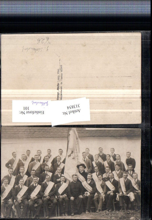 313854,Foto AK Burschenverein Groß Stelzendorf b. Göllersdorf Gruppenbild