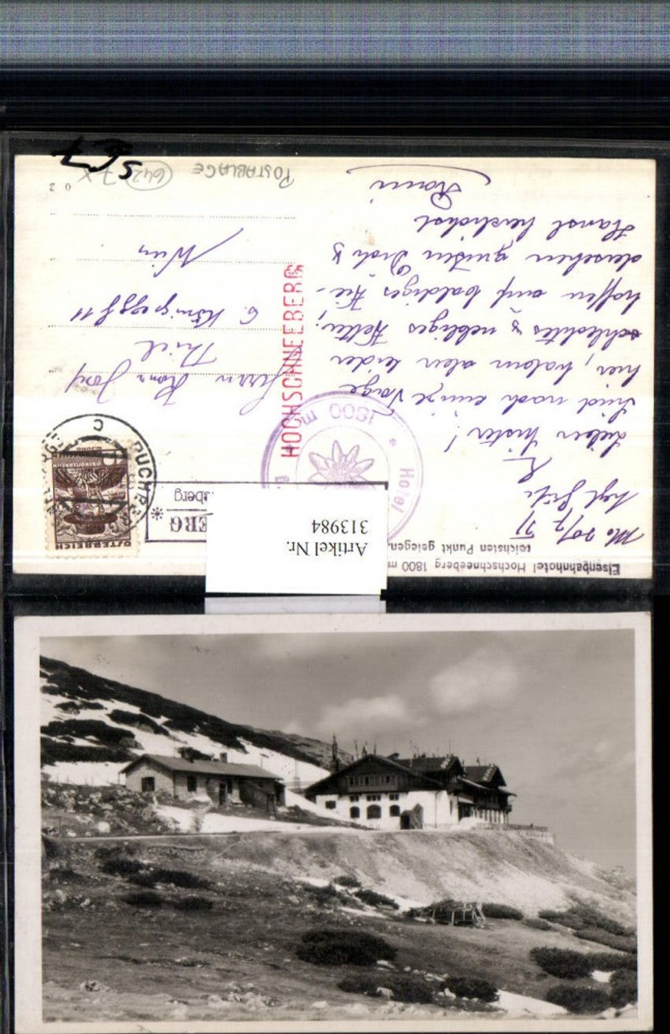 313984,Eisenbahnhotel Hochschneeberg Postablage Puchberg am Schneeberg
