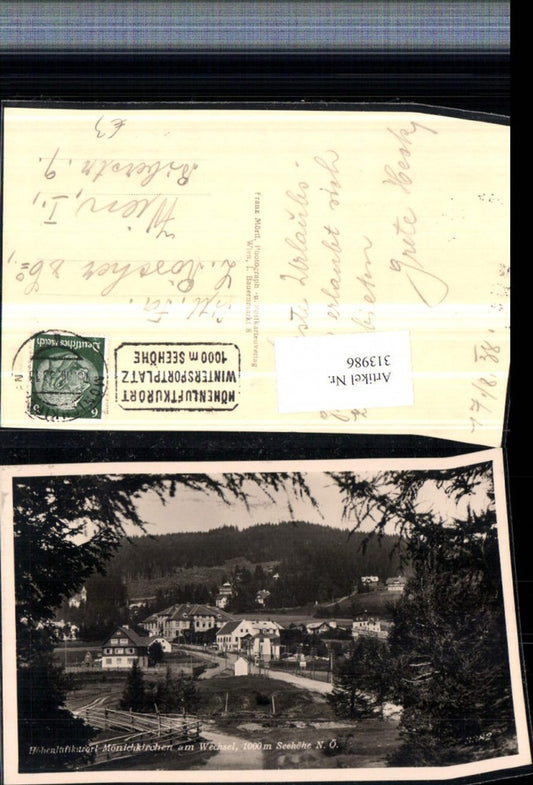313986,Mönichkirchen am Wechsel Teilansicht m. Hotel Lang