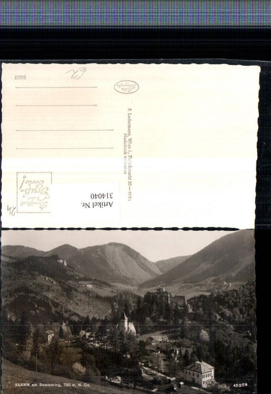 314040,Klam am Semmering Totale m. Ruine
