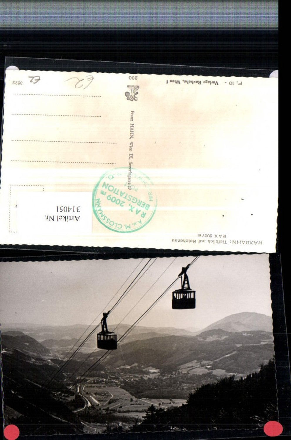 314051,Raxbahn Seilbahn m. Blick auf Reichenau