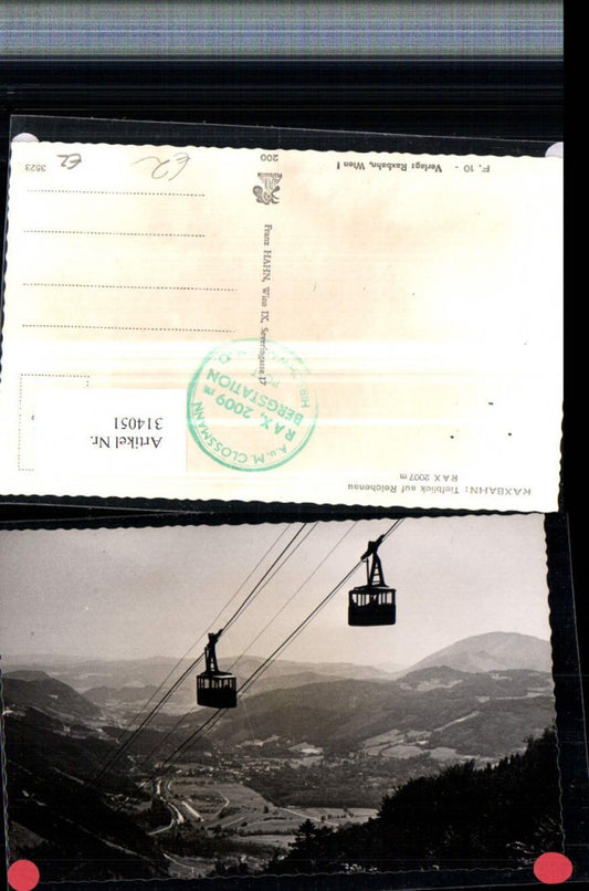314051,Raxbahn Seilbahn m. Blick auf Reichenau