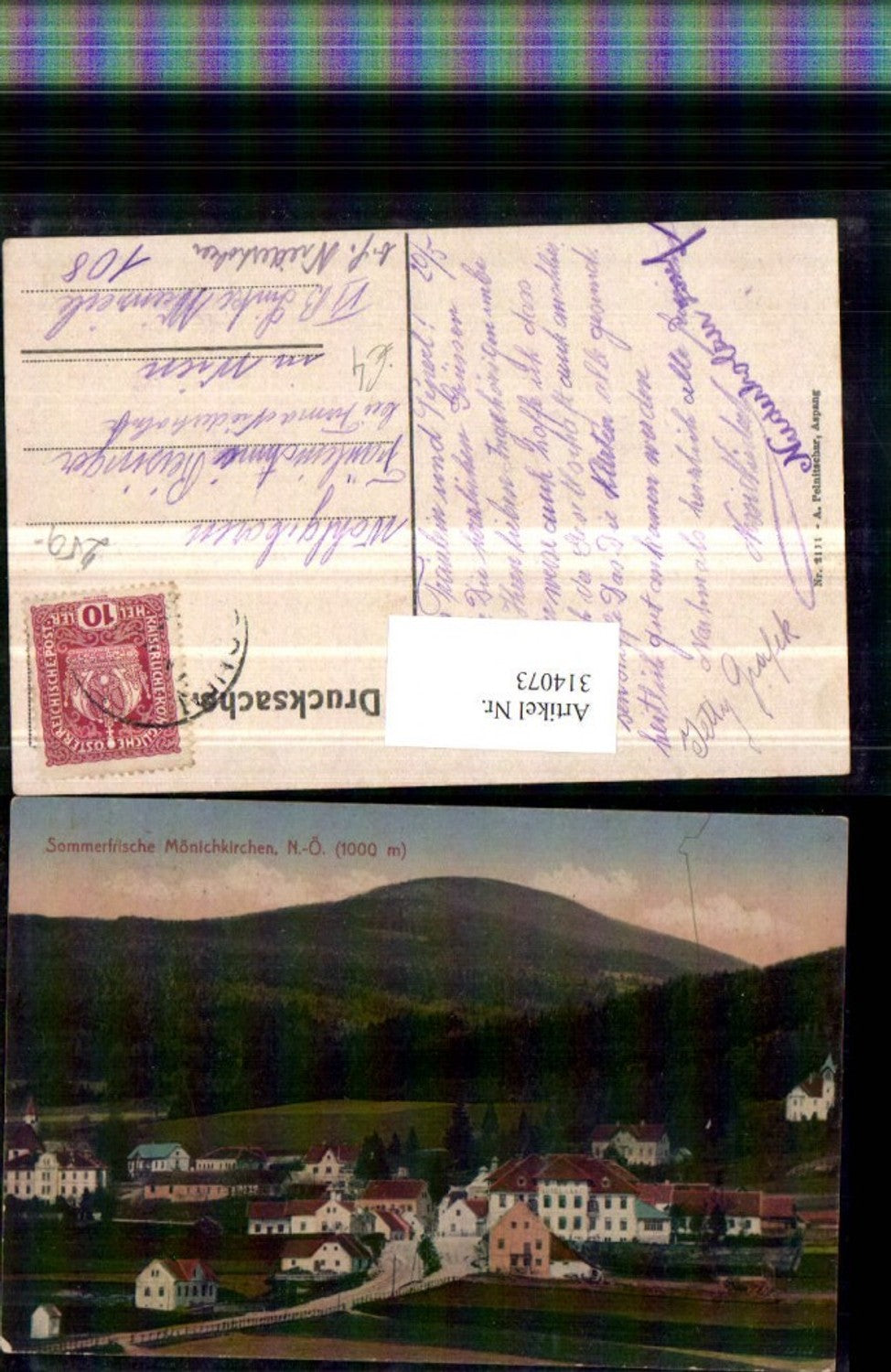 314073,Mönichkirchen Teilansicht m. Hotel Lang