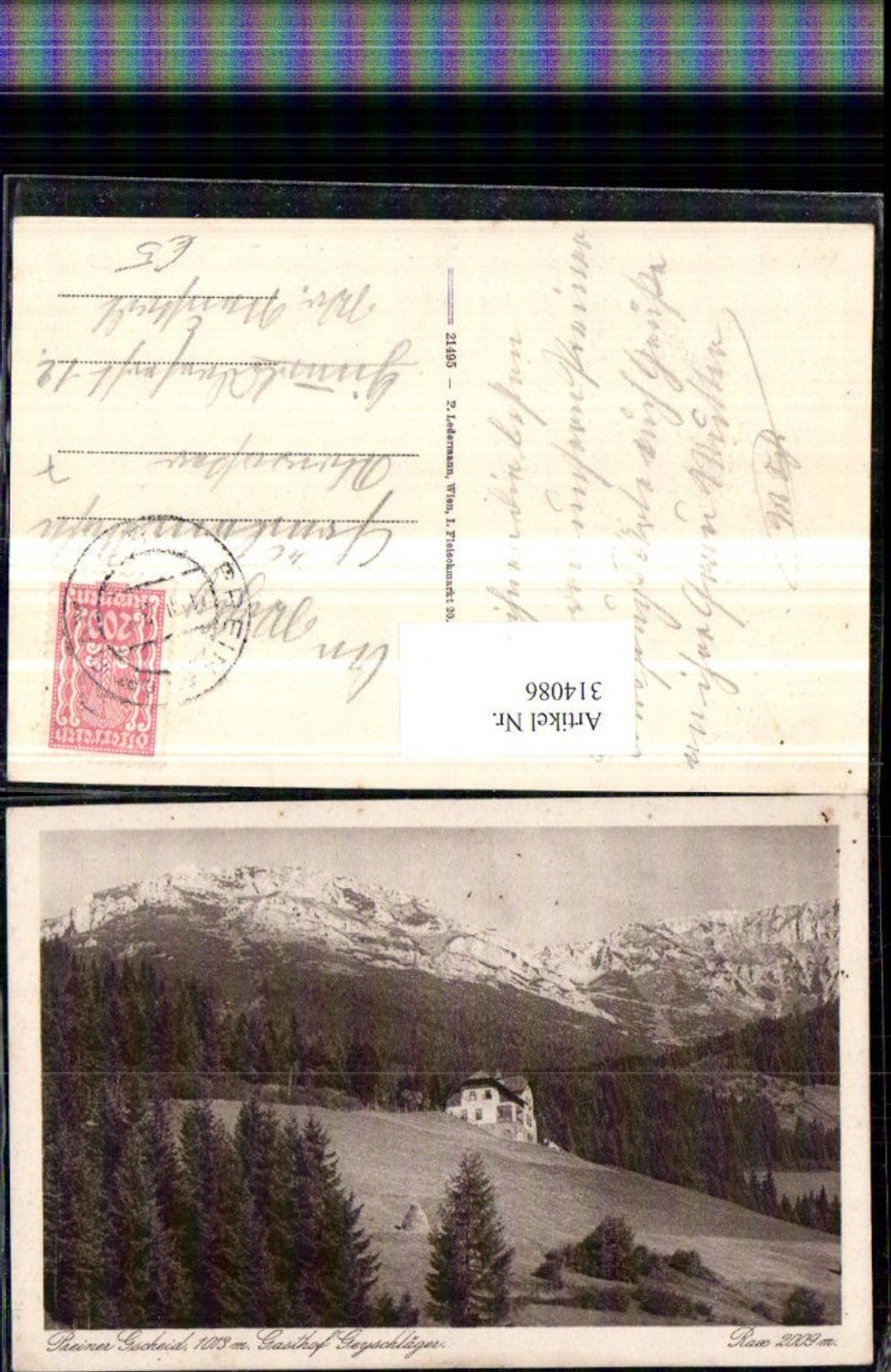 314086,Rax Preiner Gscheid b. Prein Gasthof Geyschläger Bergkulisse
