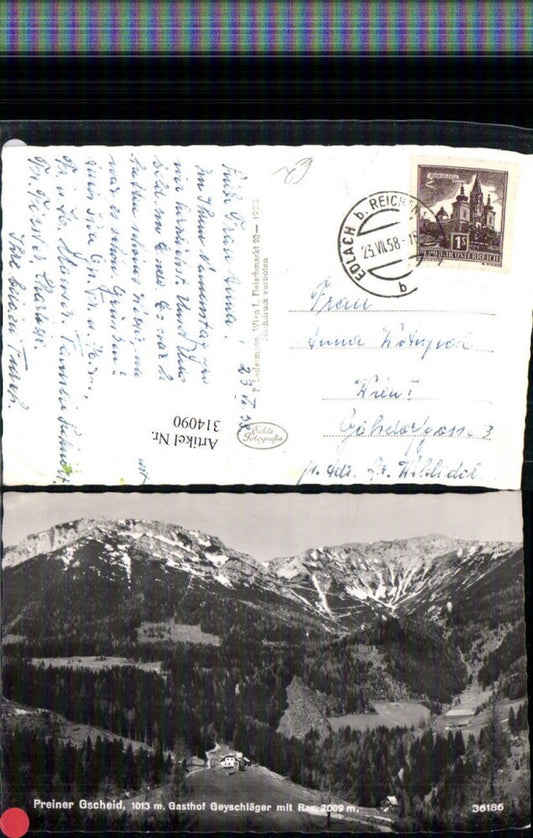 314090,Preiner Gscheid b. Prein Gasthof Geyschläger m. Rax Bergkulisse
