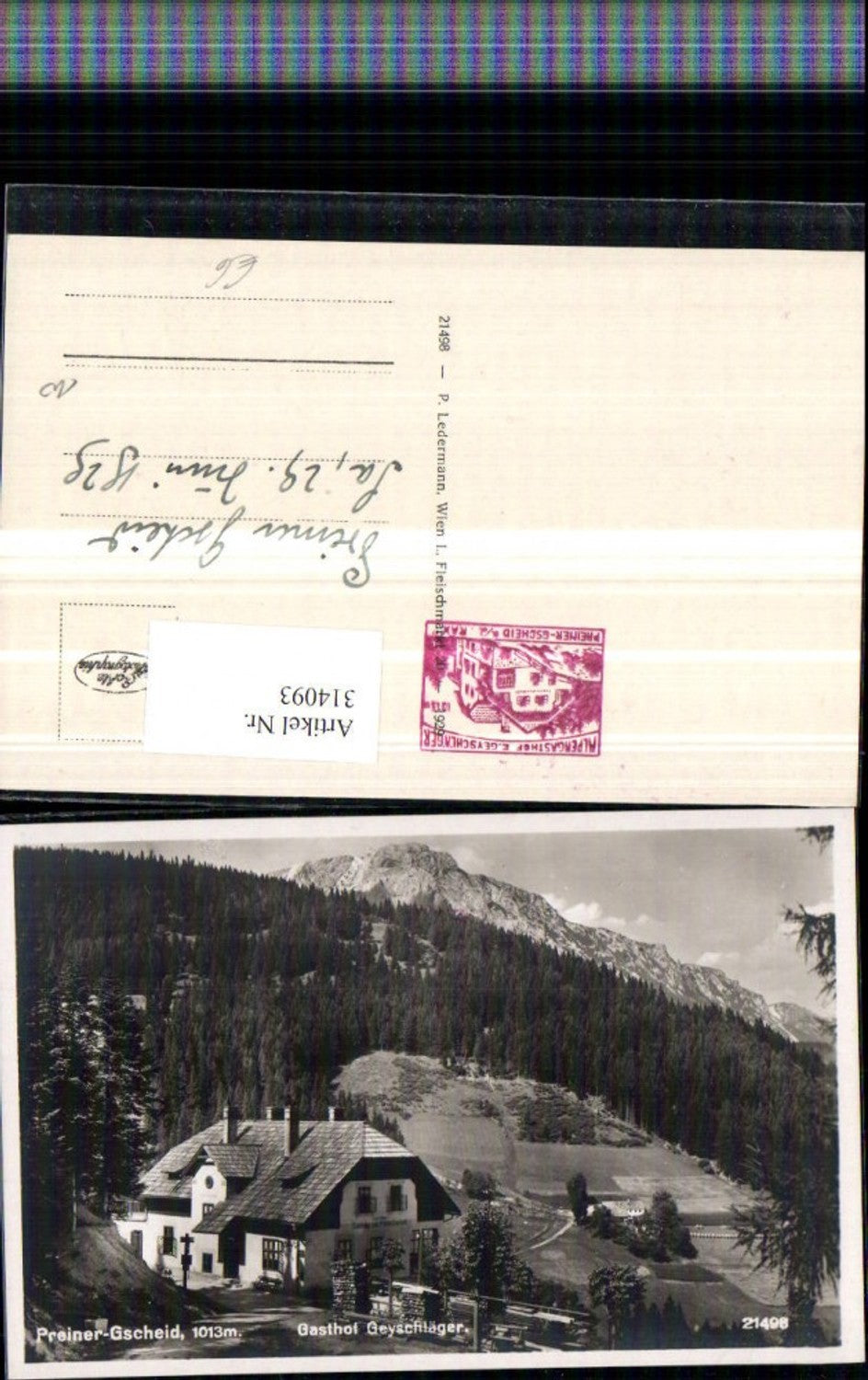 314093,Preiner-Gscheid b. Prein Gasthof Geyschläger Bergkulisse