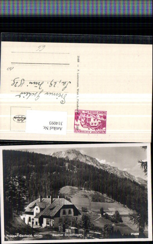 314093,Preiner-Gscheid b. Prein Gasthof Geyschläger Bergkulisse