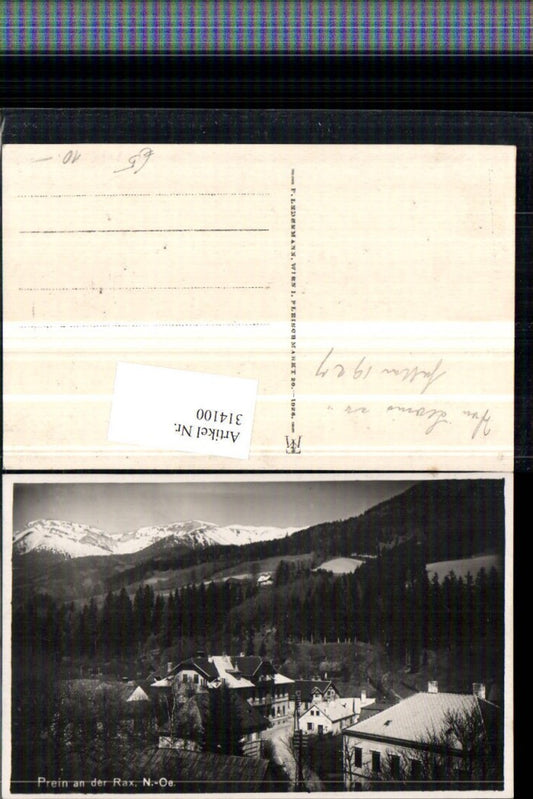 314100,Prein an d. Rax Volksschule u. Hotel Kaiserhof m. Rax Bergkulisse