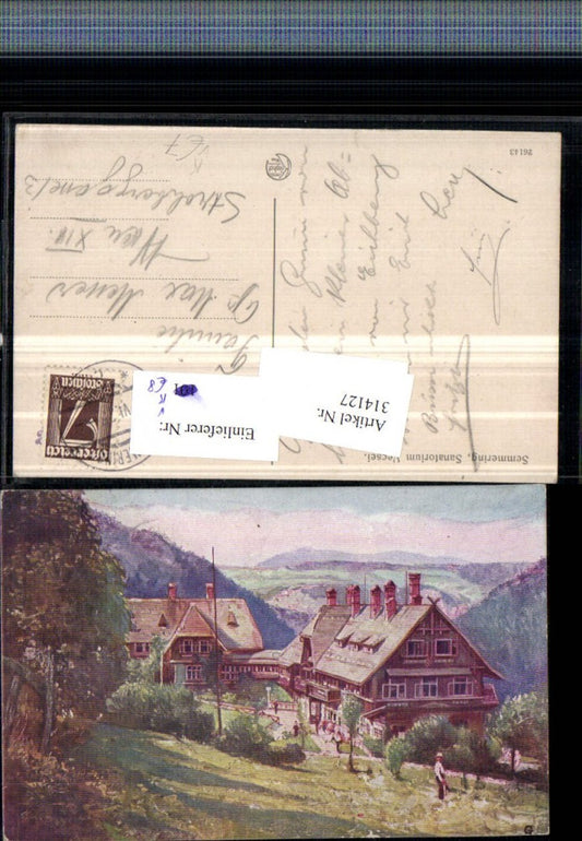 314127,Künstler AK Semering Sanatorium Vecsei pub Kilophot 26143
