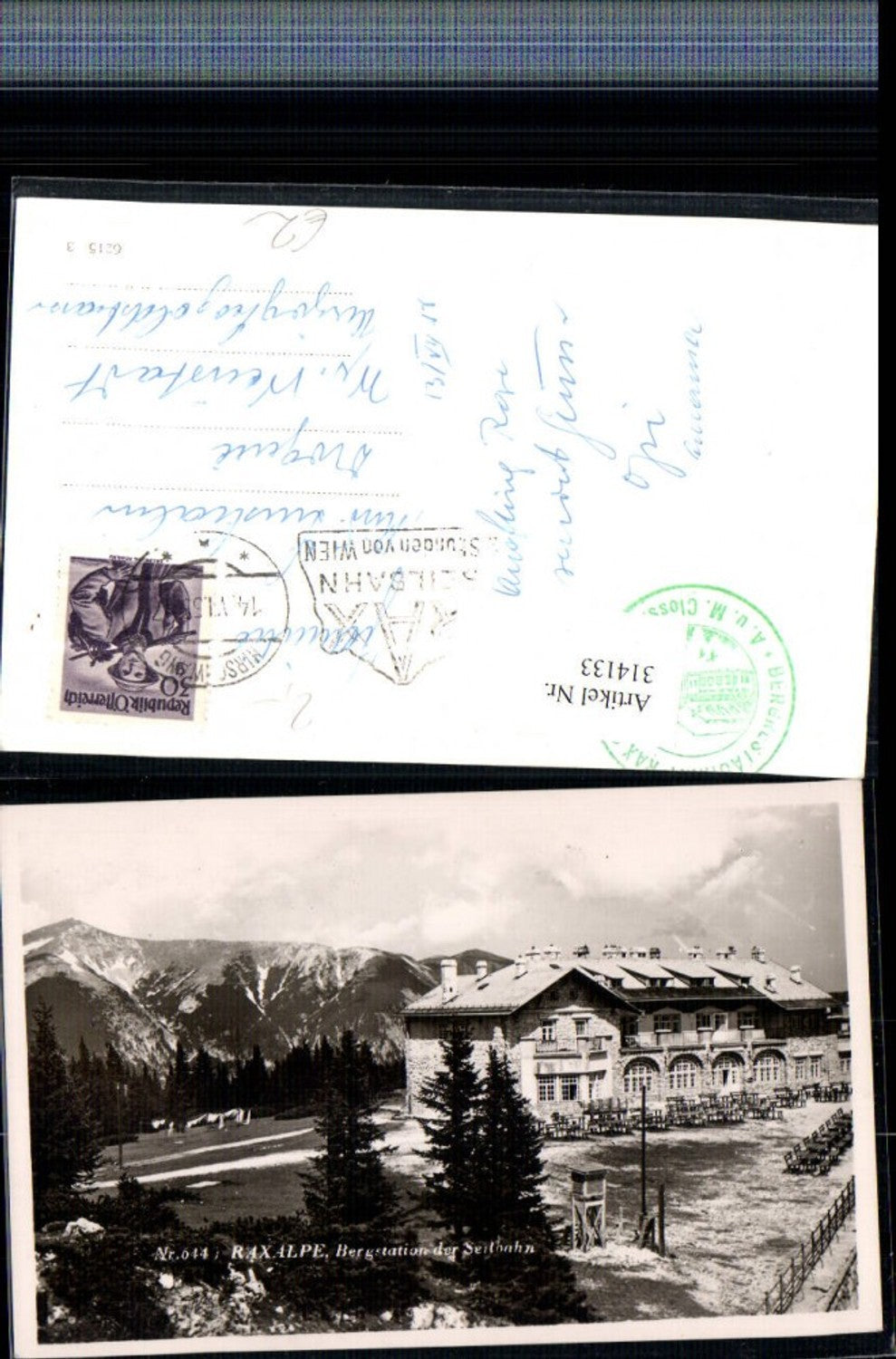 314133,Raxalpe Bergstation der Seilbahn b. Reichenau Bergkulisse