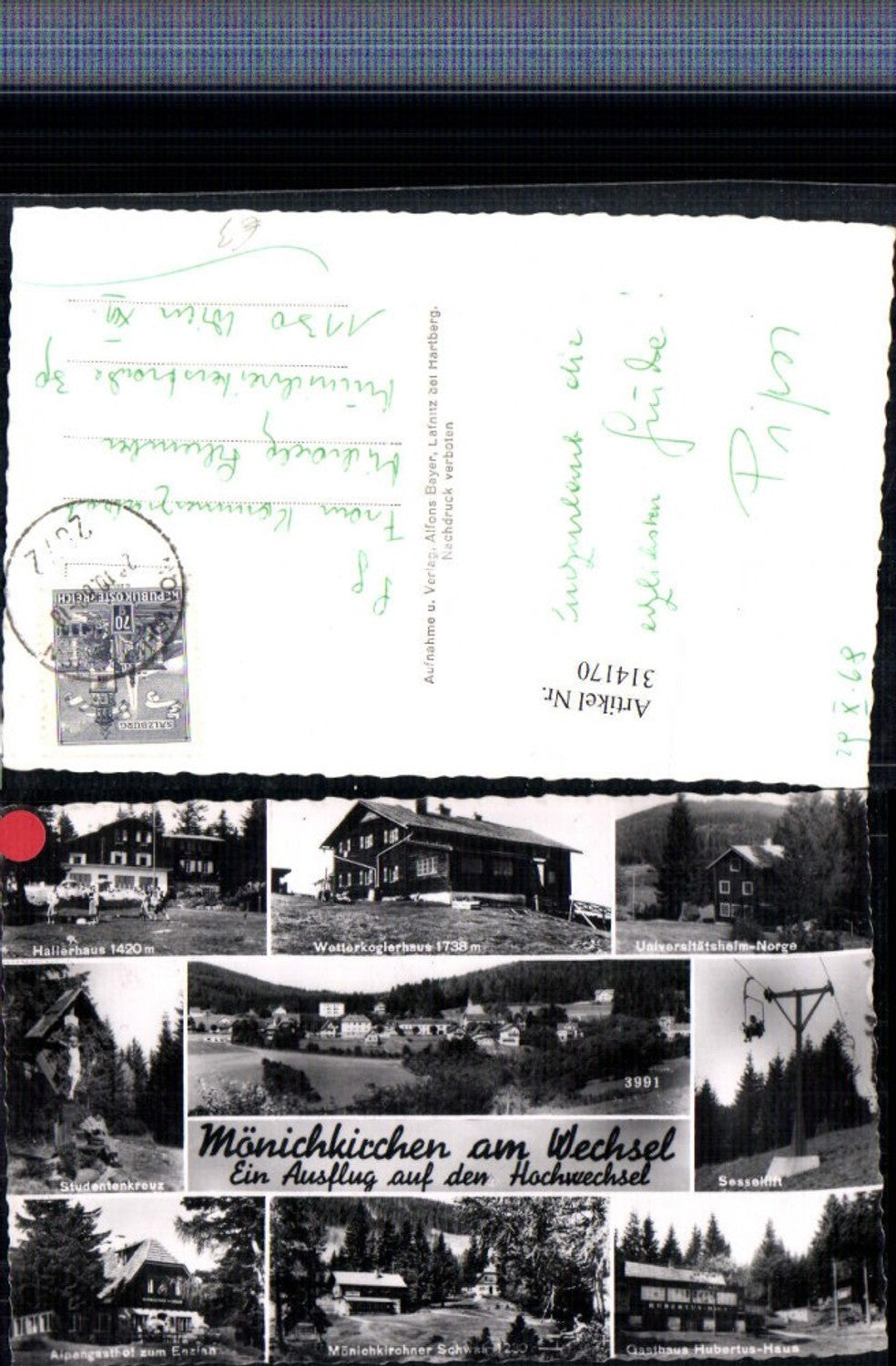 314170, Mönchkirchen Total Hallerhaus Gasthaus Sessellift Wegkreuz Multiview map