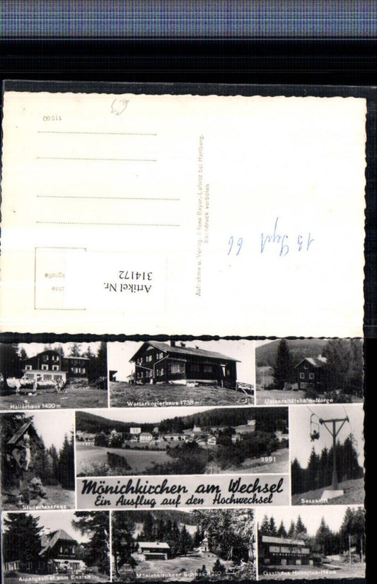 314172, Mönchkirchen Total Hallerhaus Gasthaus Sessellift Wegkreuz Multiview map