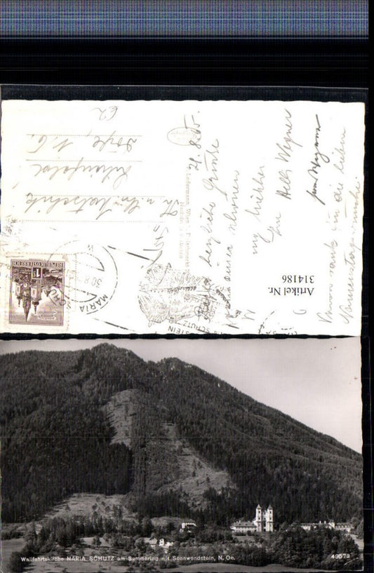 314186,Wallfahrtskirche Maria Schutz am Semmering m. Sonnwendstein