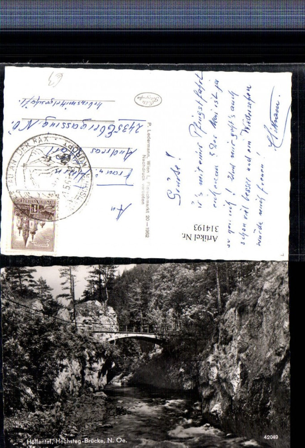 314193,Höllental b. Nasswald Schwarzau Hochsteg-Brücke
