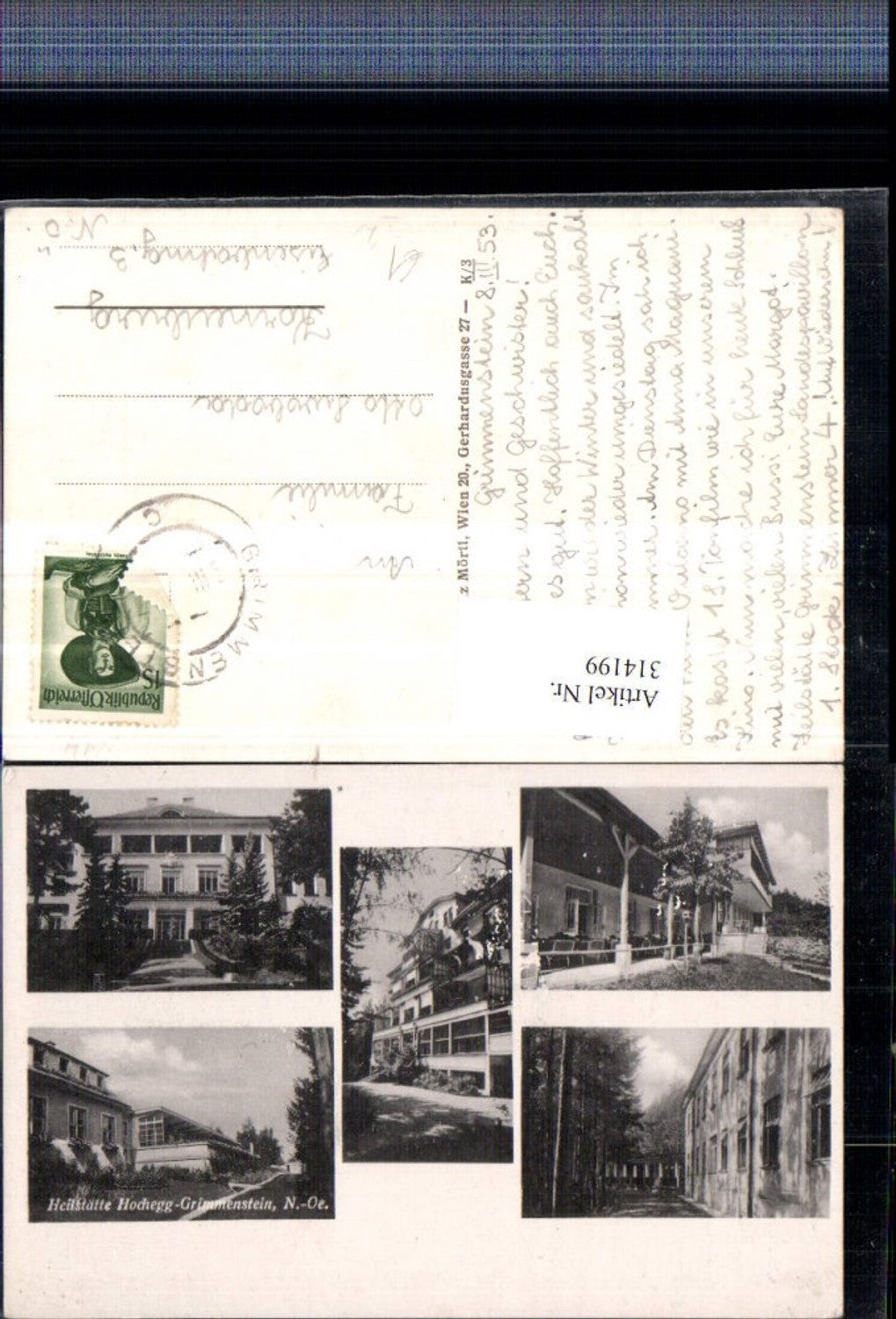 314199,Hochegg Grimmenstein Heilstätte Mehrbildkarte