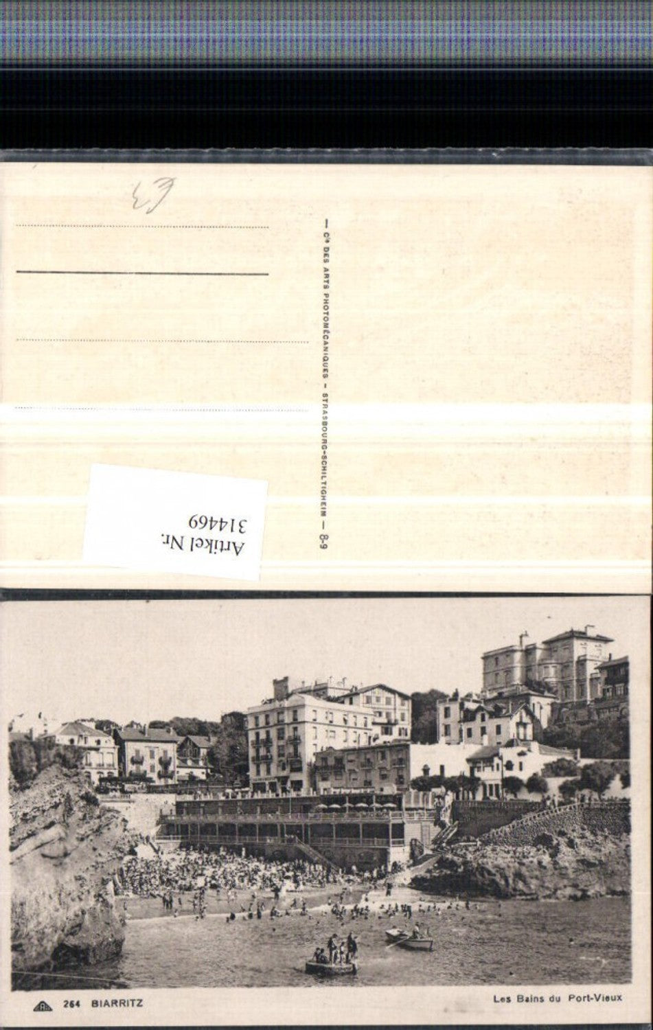 314469,Biarritz Les Bains du Port-Vieux Teilansicht Strand Strandleben