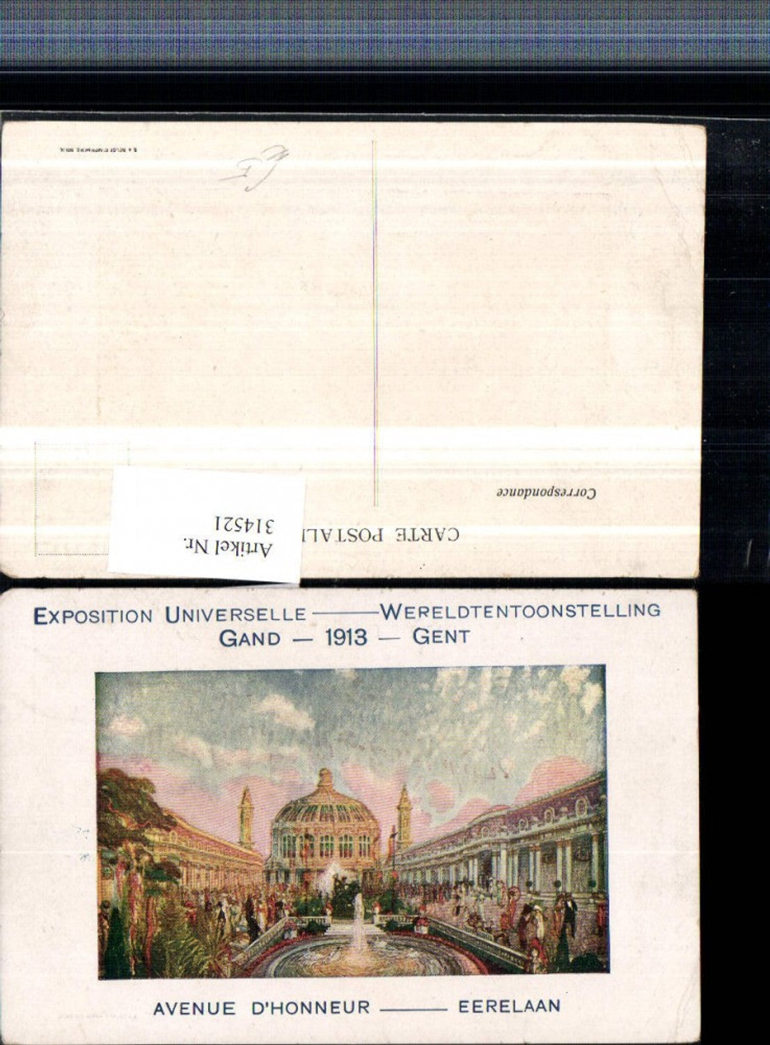314521,Künstler AK Gand Gent Wereldtentoonstelling Avenue d'Honneur Springbrunnen Gebäude